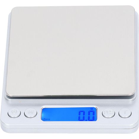 Balance de cuisine numérique rétro éclairé Double plateau unité commutation mise à zéro fonction comptage d'épluchage 0.1g (1/5)