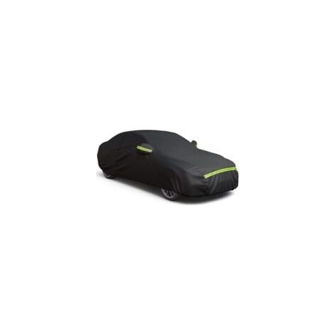 Funda para coche con cremallera en el lado derecho, resistente a los rayos UV, al agua, al viento, al polvo y a los arañazos, talla M (430-175-150), color negro (1/5)