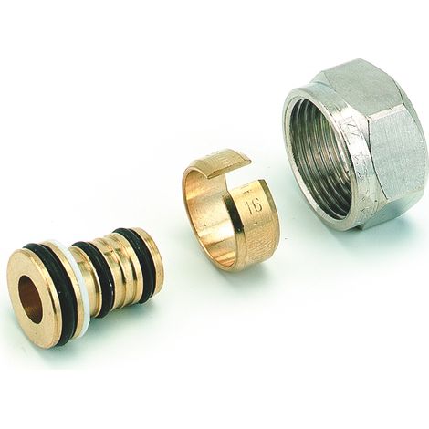 Comap – Raccord multicouche à compression finition nickelé M22 16mm – Compatible tubes 16x2 – Laiton chromé – 839516 (1/4)