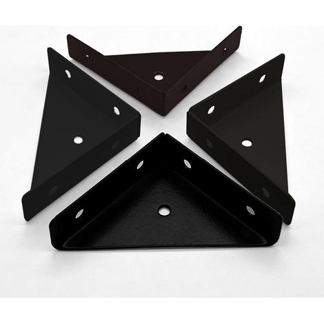 4Pièces Equerre Etagere Murale Metal En Triangle, Supports à Tablettes Flottantes en Triangle, Equerres D'angle Plaquées, Utiliser pour Stabiliser les Lits, les Armoires, Etc (1/5)