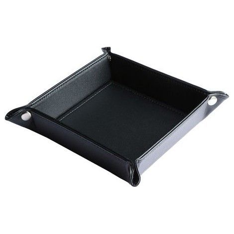 Plateau Cuir Organisateur pour Clés, Plateau de Rangement pour Monnaie, Clé, Portefeuille et Accessoire, Noir,une (1/5)