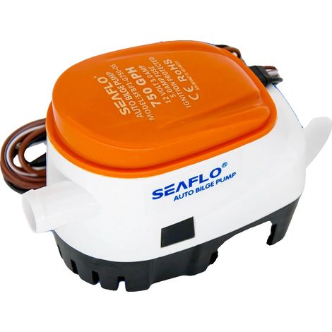 Tauchpumpe, 12V DC, 750 GPH Durchflussrate, 5-Blatt-Laufrad, automatischer Schwimmerschalter, Abmessungen: 7,8 x 4,4 x 5,1 Zoll (1/5)