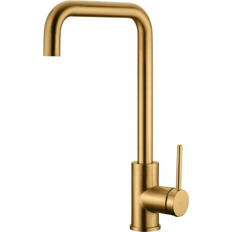 Grifo de cocina monomando con cartucho cerámico de ø 35 mm de acabado oro cepillado Loira de Imex (1/2)