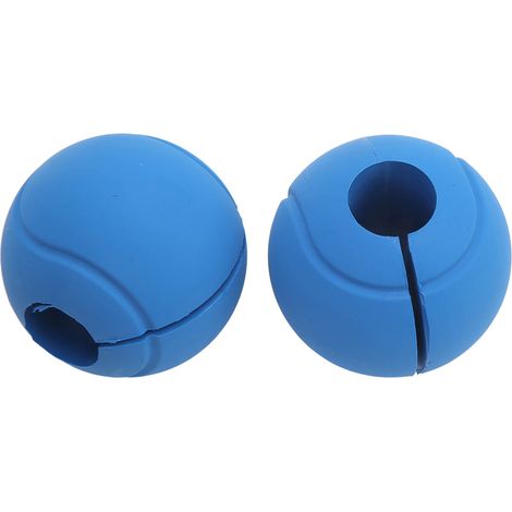 Paire de poignées de barre d'haltères incurvées, rondes et sphériques, en silicone antidérapant et épais, pour une musculation et un développement musculaire massifs (bleu). (1/5)