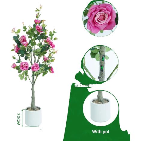 Rosal artificial, diseño realista, fácil mantenimiento, rosa roja. (1/2)