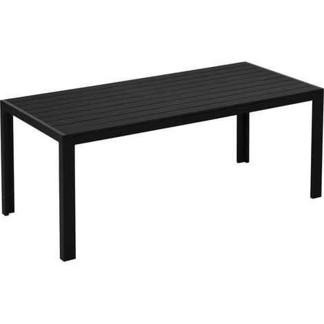 Table d'extérieur 190x84,5x72 cm en aluminium noir, moderne pour jardin FloraGrace (1/5)