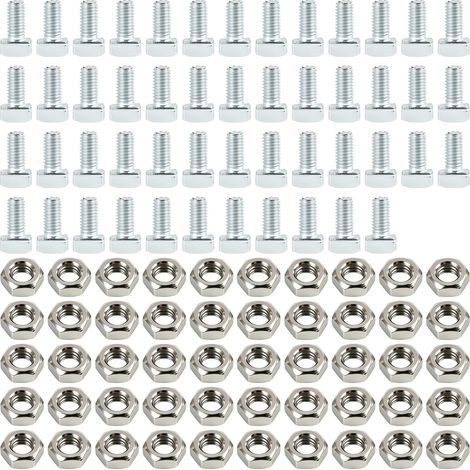 50 Vis À Tête Marteau M6×12 en Aluminium 50 Écrous M6, Boulons de Serre en Aluminium, Vis en T pour Serres, Vis de Fixation Anticorrosives Fournies avec Écrous, Adaptées À la Réparation du Verre (1/5)