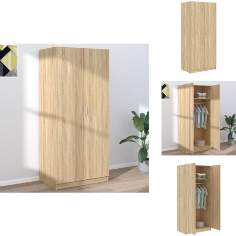 Garde-robe Chêne sonoma 80x52x180 cm Bois d’ingénierie - Garderobe - Meuble Rangement - Placard - Dressing - Commode (1/5)