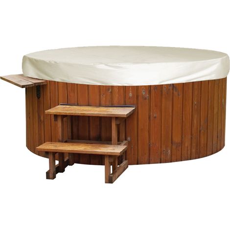 Housse de baignoire ronde imperméable d'extérieur en taffetas de polyester argenté (190), housse anti-poussière pour auvent extérieur, housse imperméable et résistante aux produits chimiques d'usage q (1/5)