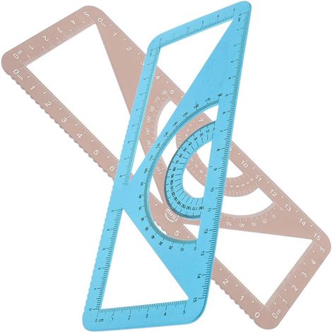 Règle triangulaire portable en métal Happyyami pour dessin (1/5)