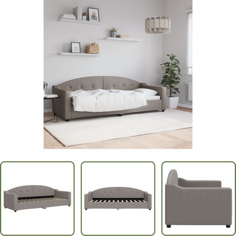 Canapé-lit -  Lit de repos sans matelas taupe 80x200 cm tissu (1/5)