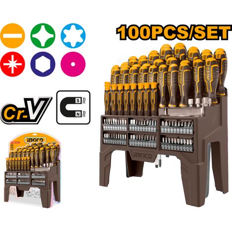 Ingco Set 100 destornilladores HKSD10028