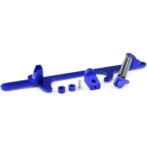 Support de câble d'accélérateur en alliage d'aluminium bleu, compatible avec les carburateurs Holley série 4500, doté d'un double ressort de rappel.