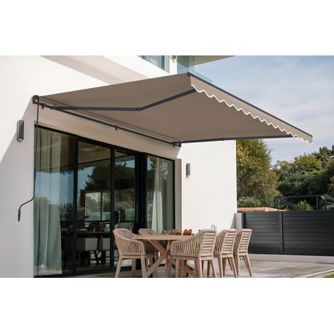 Toldo monobloque VECCHIO 4m x 3m - Lona premium 320 g/m² Taupe