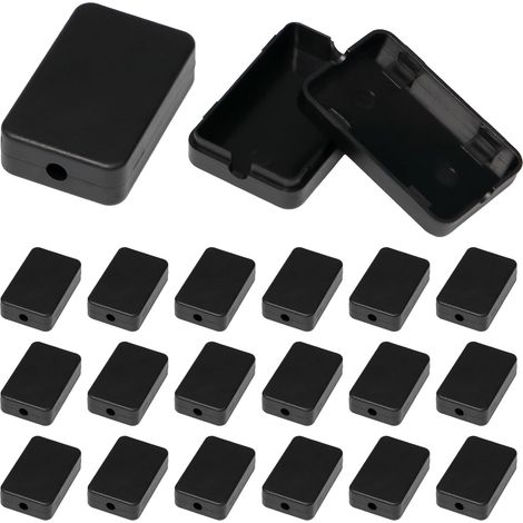 Lot de 20 Noir Boîtes de Jonction en ABS mini Boîte de Dérivation Electrical box avec Trous de 6 mm Boîte de Connexion de Guide-Câbles pour Boîtiers pour Composants Électroniques (1/5)
