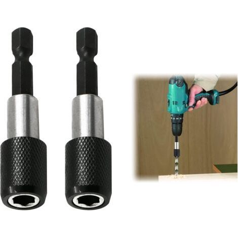 Magnetic bit holder for screwdriver – CR-V steel – 1/4' hexagonal – Compatible with impact wrenches – Set of 2 pieces (1/5)