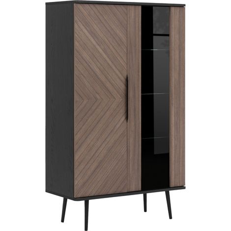 Estantería Livetre 103 , Con puertas, Cerrable, Aglomerado laminado, Vidrio templado, MDF, Número de puertas: 0, Número de cajones: 0, 140x90x41cm (1/4)
