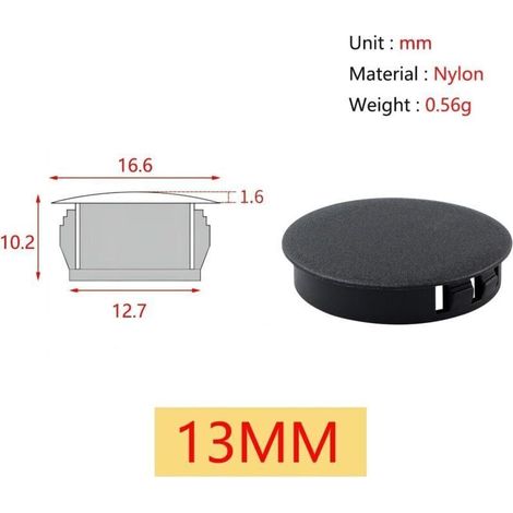 20 Pièces 13mm Bouchons en Plastique Rond, Cache Trou Meuble, Cache Trou Plastique, Noir, Bouchon de Trou de Percage pour Verrouillage Trou Meubles (1/5)