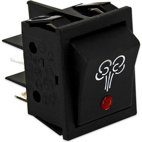 INTERRUTTORE 0-1 LED ROSSO SIMBOLO VAPORE FERRI DA STIRO UNIVERSALE 30X22