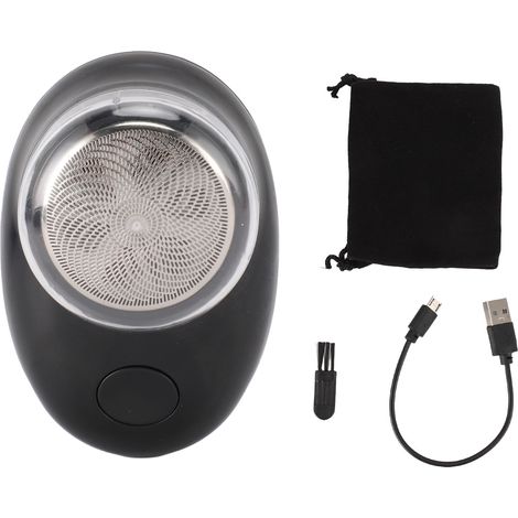 Tondeuse à barbe électrique, coupe Fine, en acier inoxydable, Portable, Rechargeable par USB, pour voyage, noir mat (1/5)