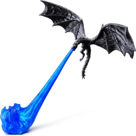 Irovami Lampe dragon flamme bleue – 3D, 25cm, étagère/lecture (1/5)