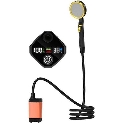 Tragbare, wiederaufladbare Duschpumpe mit 7800 mAh und intelligenter digitaler Anzeige, Farbe: Orange. (1/5)