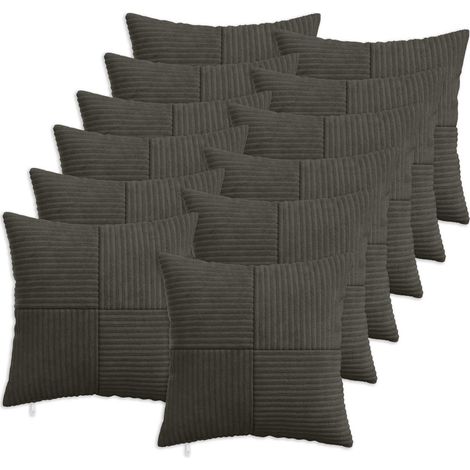 Housse de coussin 12 pcs ALMELO Anthracite 40 x 40 cm vidaXL (1/5)