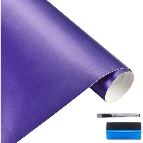 Lila Metallic Vinyl Folie gebürstet matt 30x150cm für Auto, Laptop, Möbel (1/5)
