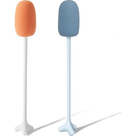 BRAVIX Éponge Brosse Nettoyage avec Long Manche Doux Nettoyant Laveur Biberon Ensemble De Brosses De Nettoyage Polyvalentes Et Polyvalentes (2 Pièces)