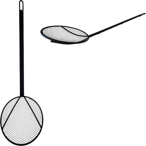 CUCHARA DESESPUMADORA PARA SACAR BOLAS DE MA脥Z Y PATATAS FRITAS COLADOR ACERO NEGRO (1/5)