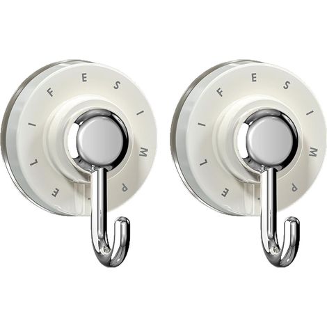 Dos potentes ganchos con ventosa, desmontables y reutilizables, aptos para baños y cocinas. (1/5)