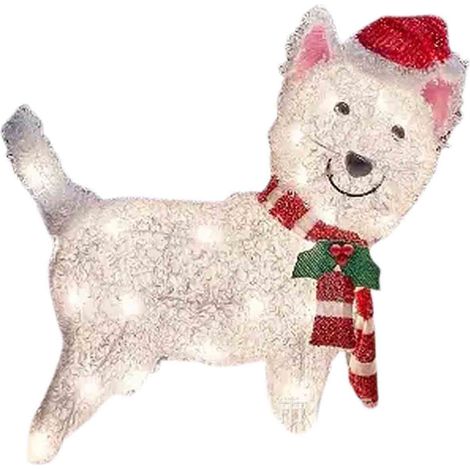 Guirlande Lumineuse Chien - Décoration Extérieure Noël - LED à Piles - Pour Cour, Jardin, Fenêtre ou Arbre - 1 Pièce (1/2)