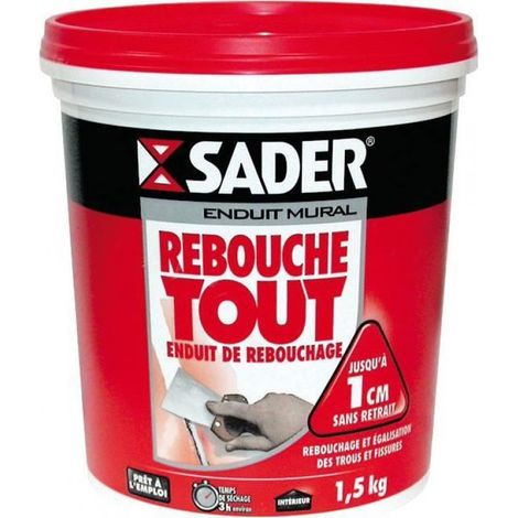 Enduit de rebouchage - 1.5 kg - Blanc - Intérieur - Prêt à l'emploi (1/4)