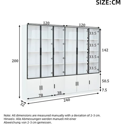 Kleiderschrank aus MDF in Weiß 240 x 32 x 200 cm HOMAIRE (1/5)