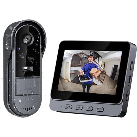 Sonnette Sans Fil Visiophone sans Fil Exterieur étanche avec Caméra Bluetooth Interphone Vidéo avec écran IPS de 4.3 Audio Bidirectionnel Les Personnes âgées Enfant Peuvent Utiliser (1/5)