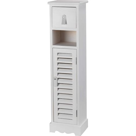 Baroni Home Colonnina in legno, Mobilino da Soggiorno o Bagno, Mobiletto Multiuso Colonnina, 21,5X18x86 cm (1/3)