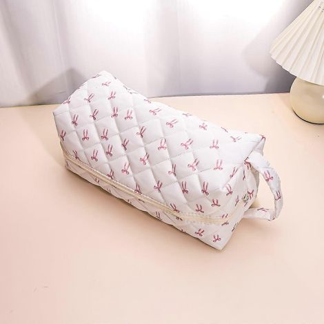 CSac de rangement matelassé portable à motifs floraux, organisateur d'accessoires de coiffure grande capacité, compatible avec fer à friser et sèche-cheveux, plusieurs motifs disponibles (1/4)