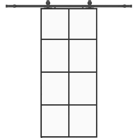 Maison Exclusive - Puerta corredera con set herrajes negro 90x205