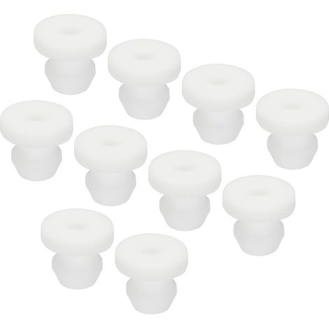 30pcs Bouton-pression Caoutchouc Œillet Prise Montage Dia 5mm ID 2.5mm Joint Anti-Rayures pour Electrique Boîte Câble Tuyau Blanc (1/5)