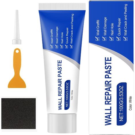 Drywall Repair Kit, Easy Solution Putty, Wall Hole Repair Kit with Paste, Wall Repairs Kits for Ceiling Door, Home Repairs Accessories, Drywall Kits for Apartment Dormitory (1/5)
