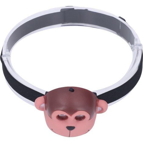 Kinder-Stirnlampe im Affen-Design, 2 Leuchtmodi, batteriebetrieben, leichte LED-Stirnlampe aus Kunststoff für Outdoor-Sportarten (1/5)