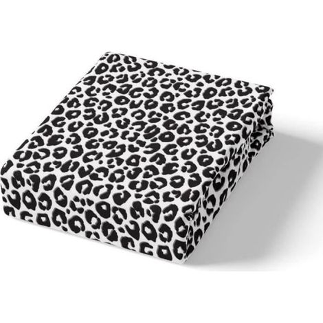 140x200cm,Parure de Lit Imprimé Léopard,Noir Blanc Léopard Ensembles Imprimés Guépard de Housse de Couette Safari Motif Animal (1/4)
