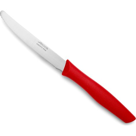 Coltello da tavolo Arcos Nova 188822 in acciaio inox Nitrum e mango Polipropilene, lama colore rosso 11 cm con coperchio e espositore (1/5)