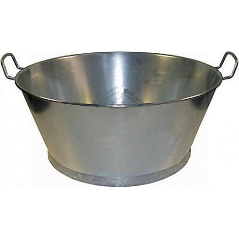 WURKO baño chapa galvanizada 35 cm 10 l , Baño de chapa galvanizada con dos asasCapacidad 10 litrosAncho interior 35x16 cmTamaño exterior con asas: 35 x 42 x 19 cm.