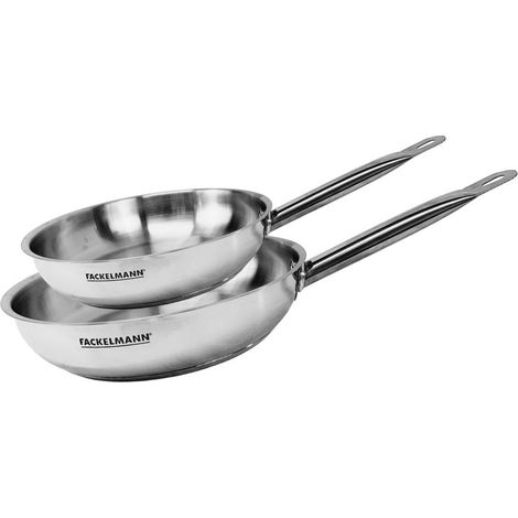 Set de 2 poêles 24 et 28 cm en inox Fackelmann Eterna
