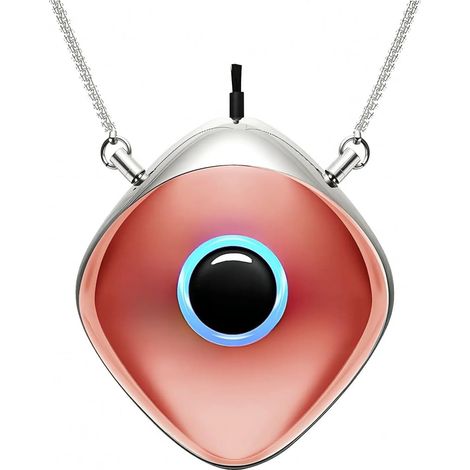 Purificateur d'air à chaîne noire avec 502 millions d'ions négatifs/cm³, autonomie de 18 heures, sans filtre, sans entretien, contre la poussière, le pollen et la fumée (or rose) (1/5)