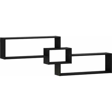 Wall Shelf Black Oak 158 x 17 x 53 cm Engineered Wood vidaXL (1/5)
