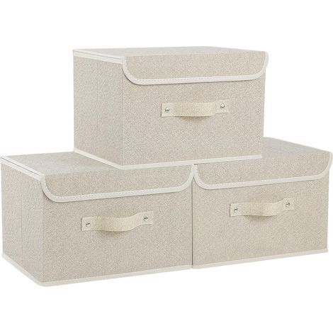 faltbare Aufbewahrungsboxen, Vliesstoff, staubdichter Deckel, seitliche Griffe, für Kleiderschrank und Schublade (1/5)