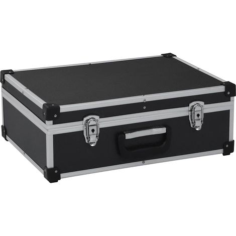 vidaXL Valigetta per Attrezzi 46x33x16 cm Nera in Alluminio (1/5)