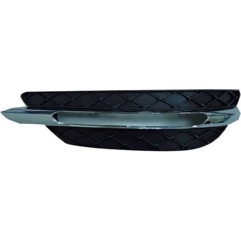 Grille de pare-choc avant gauche noire avec trou LED et moulure chromé Mercedes Classe C W204 phase 2 2011-2013